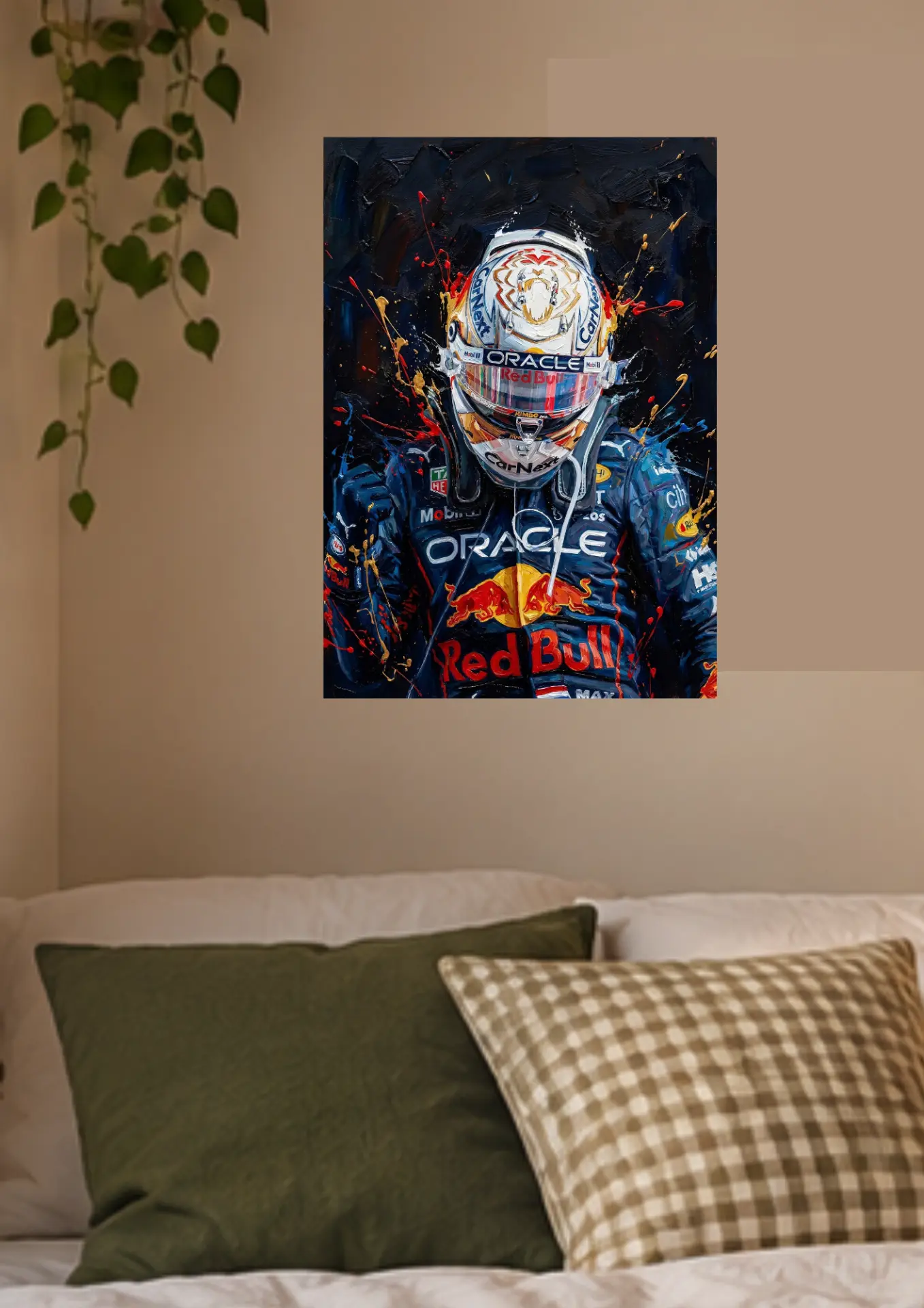 Max Verstappen Paint Splash on a wall