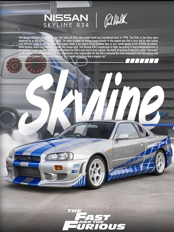 Skyline R34 art print