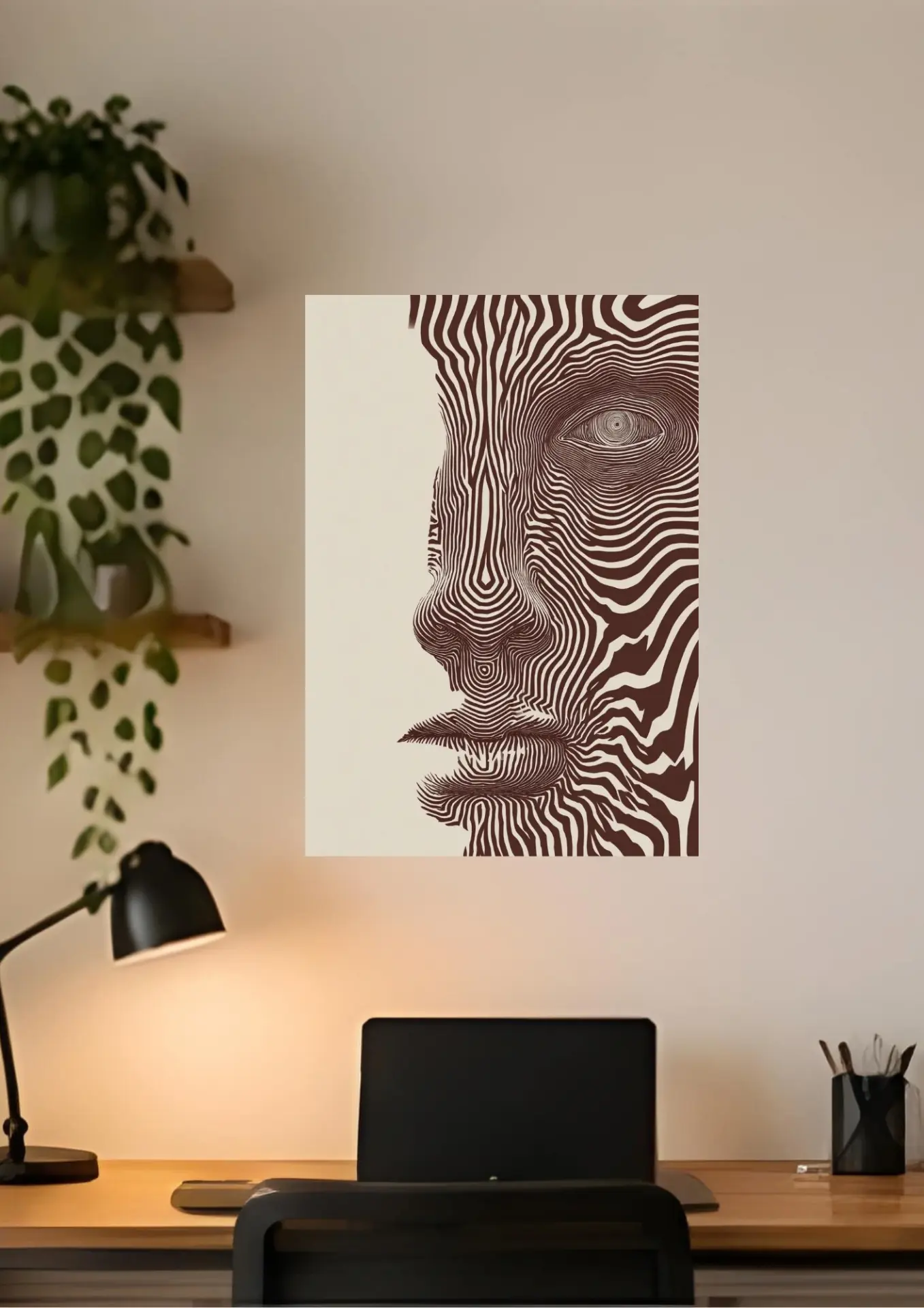 Contour Face on a wall