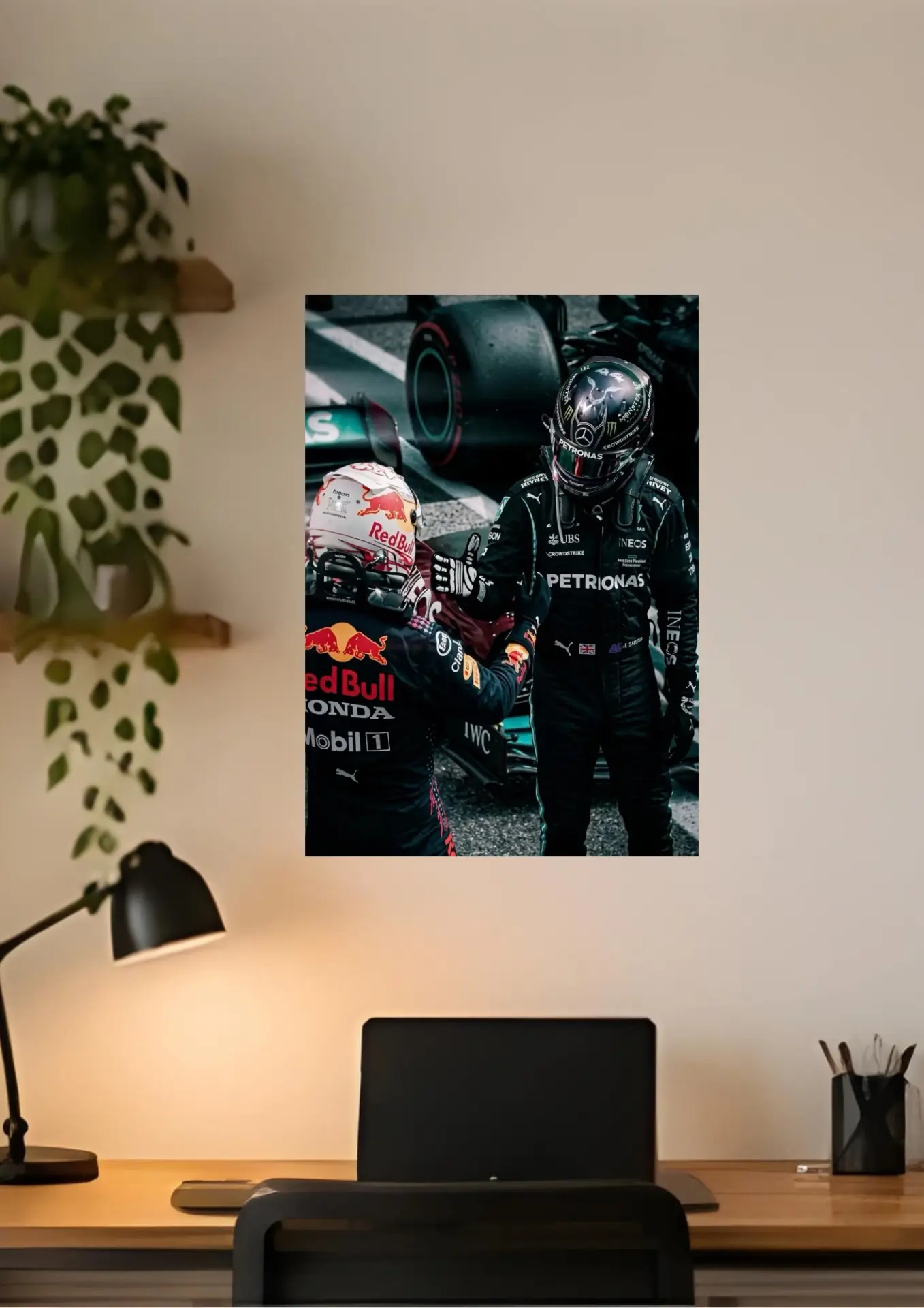 Max vs Lewis on a wall