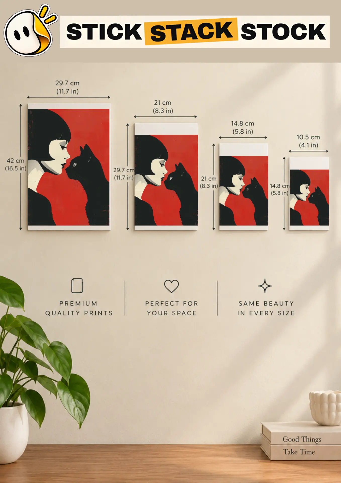 Girl & Black Cat size guide