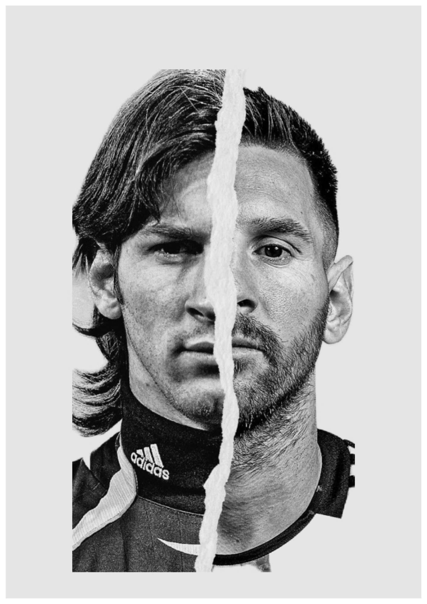 Messi Then & Now print