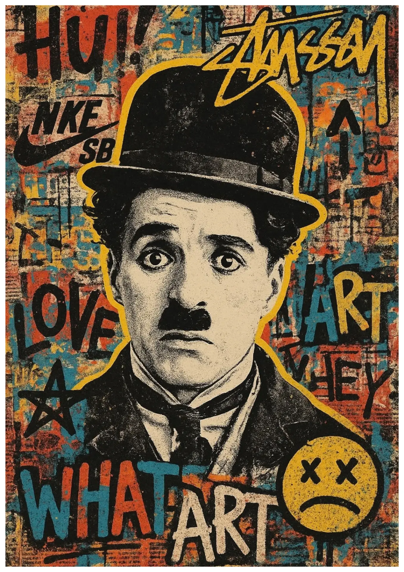 Charlie Chaplin Street Art print
