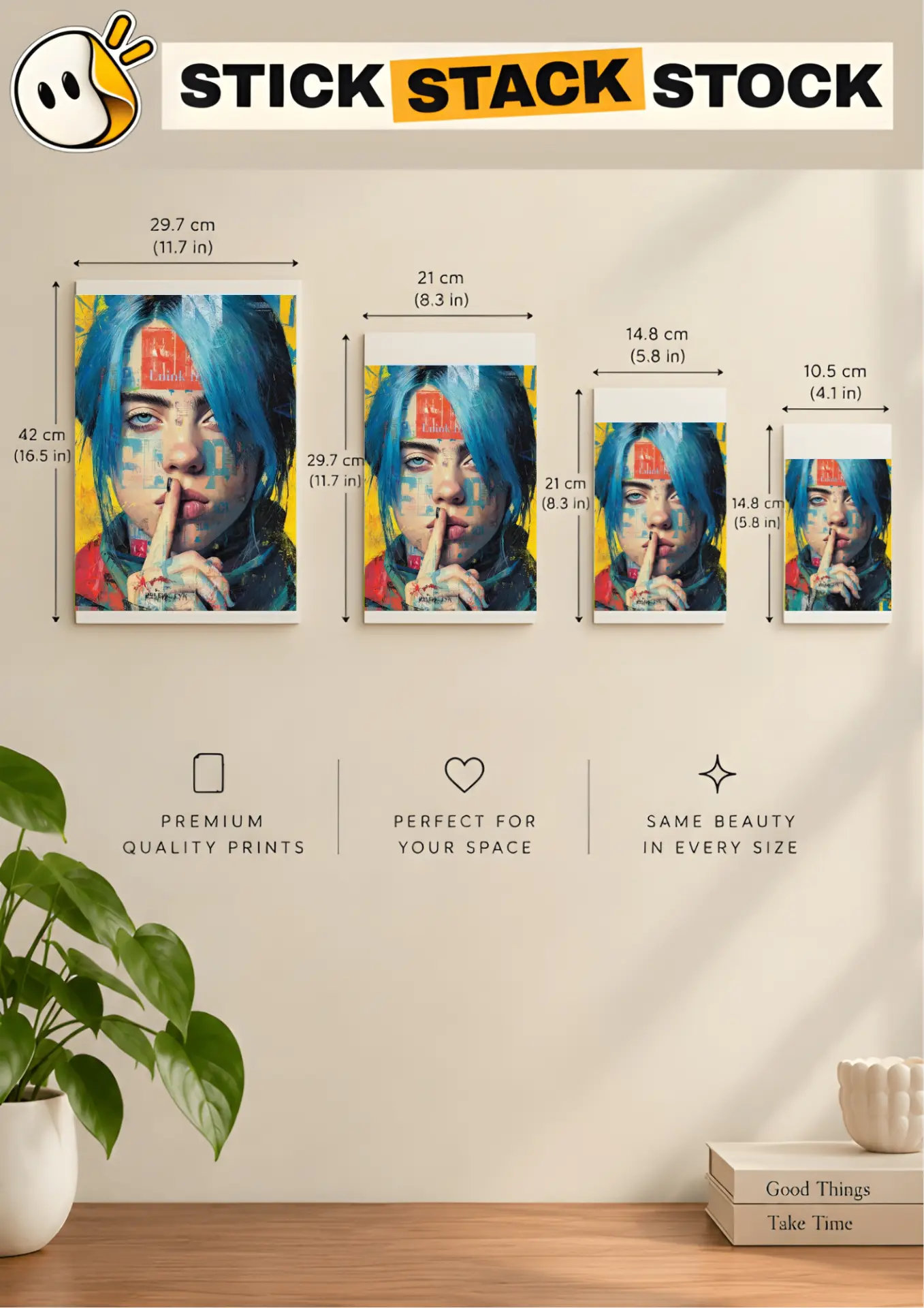 Billie Eilish Pop Art size guide