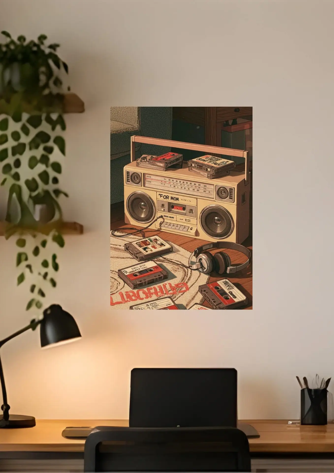 For Mom Boombox on a wall